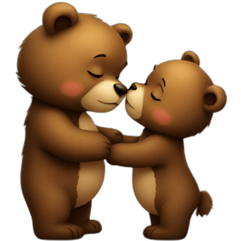 Bear love kissing a cute bear emoji