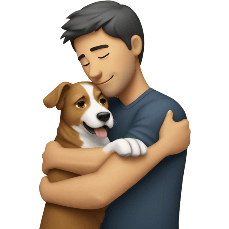 person hugging dog emoji