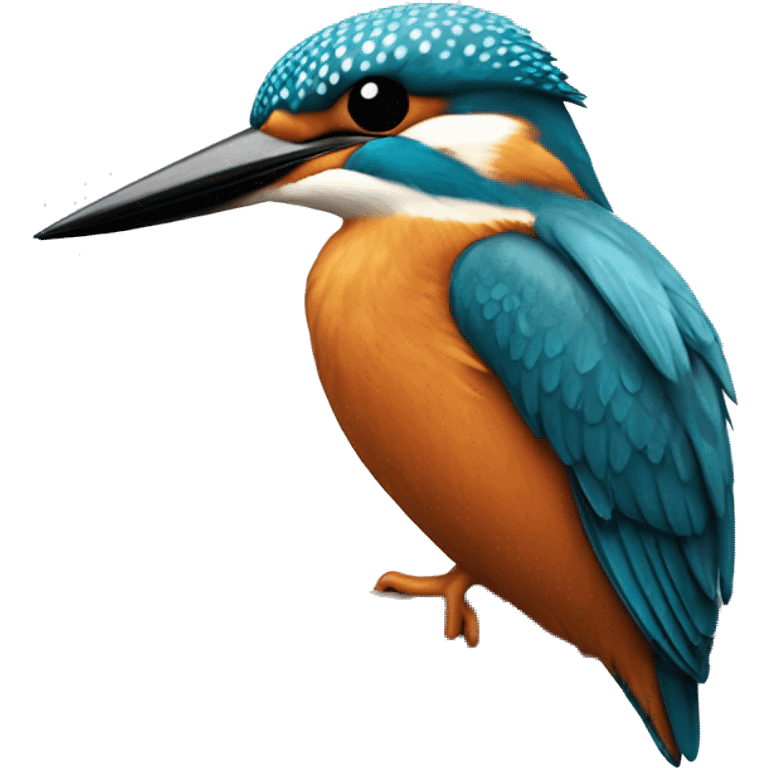 Kingfisher sitting on a desktop emoji