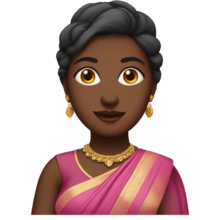 Tall chubby curvature mediumdark skinned women wearing saree in pink colour  emoji