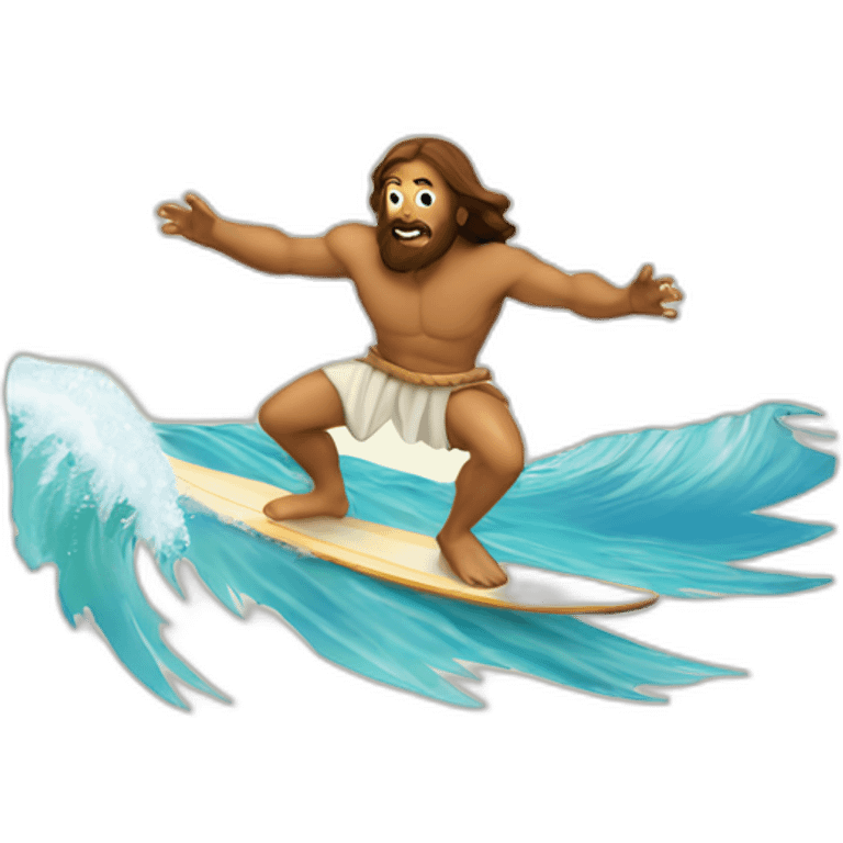 Jesus surfing emoji