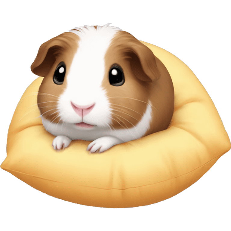 Guineapig cuddling a soft pillow emoji