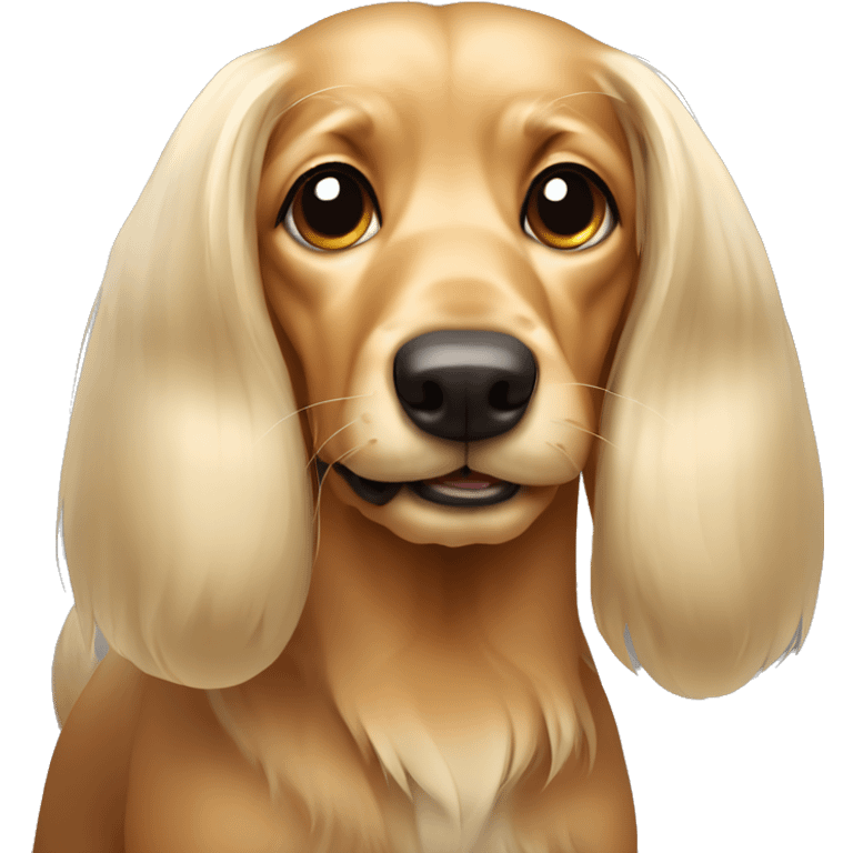 Blond long haired Dashound dog emoji