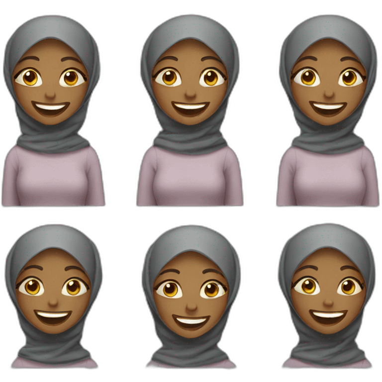 black woman with hijab laughing emoji