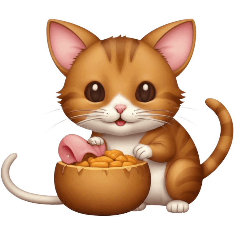 Cat eating a mouse  emoji