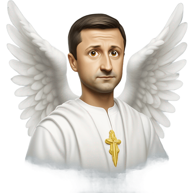 hyper realistic Zelensky angel emoji