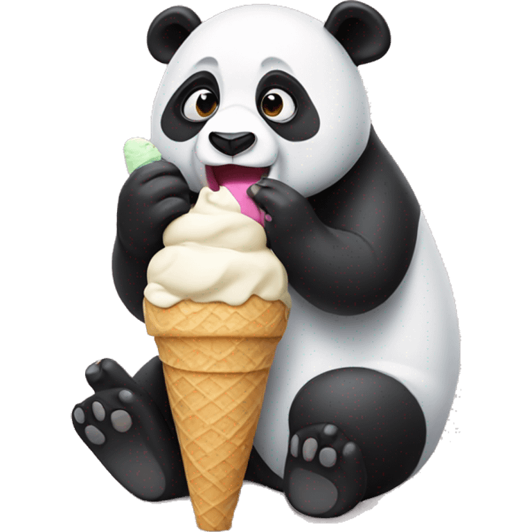 Panda eating ice cream emoji