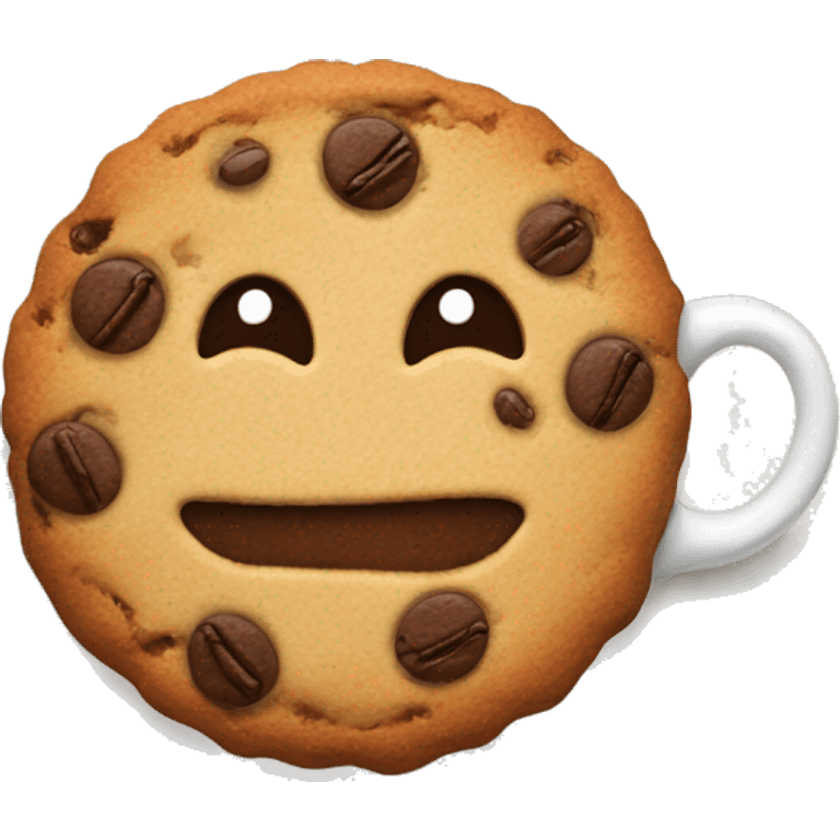 Cookie with coffee emoji