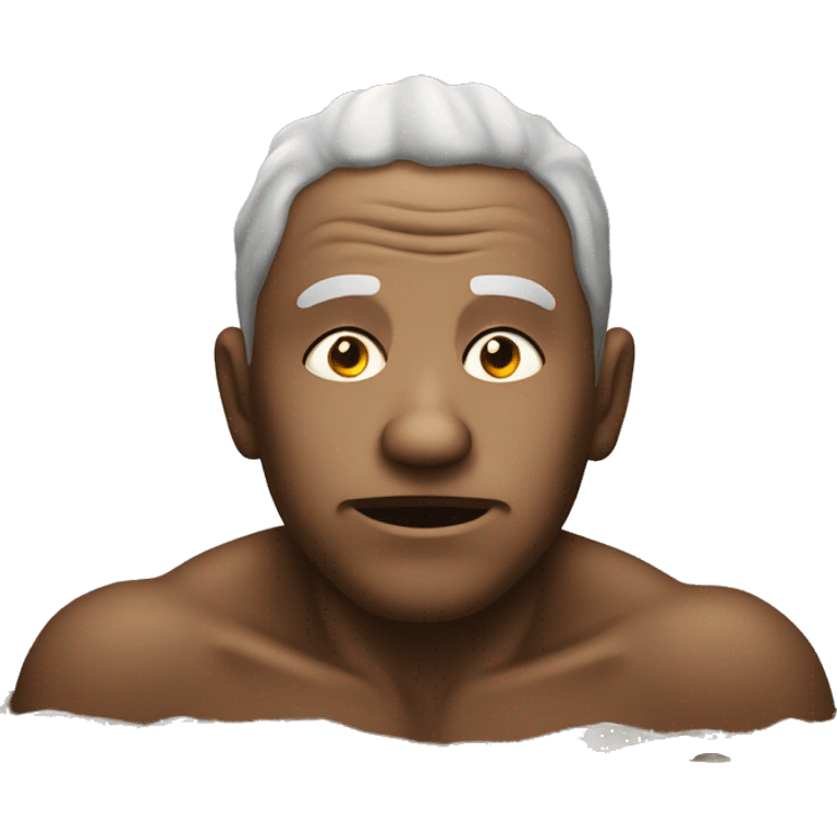 a nasty man inside a mud bath emoji