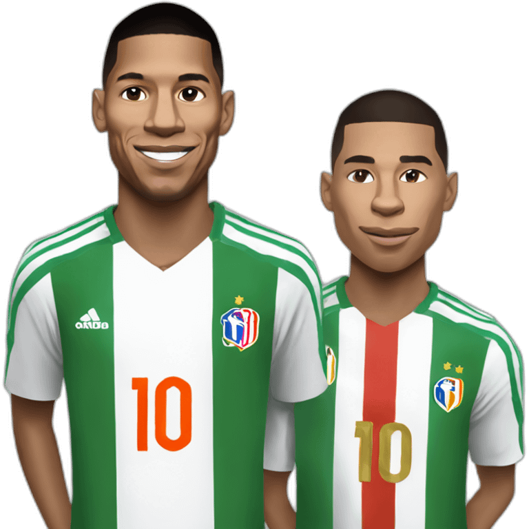 Mélange entre messi Mbappe et Ronaldo emoji