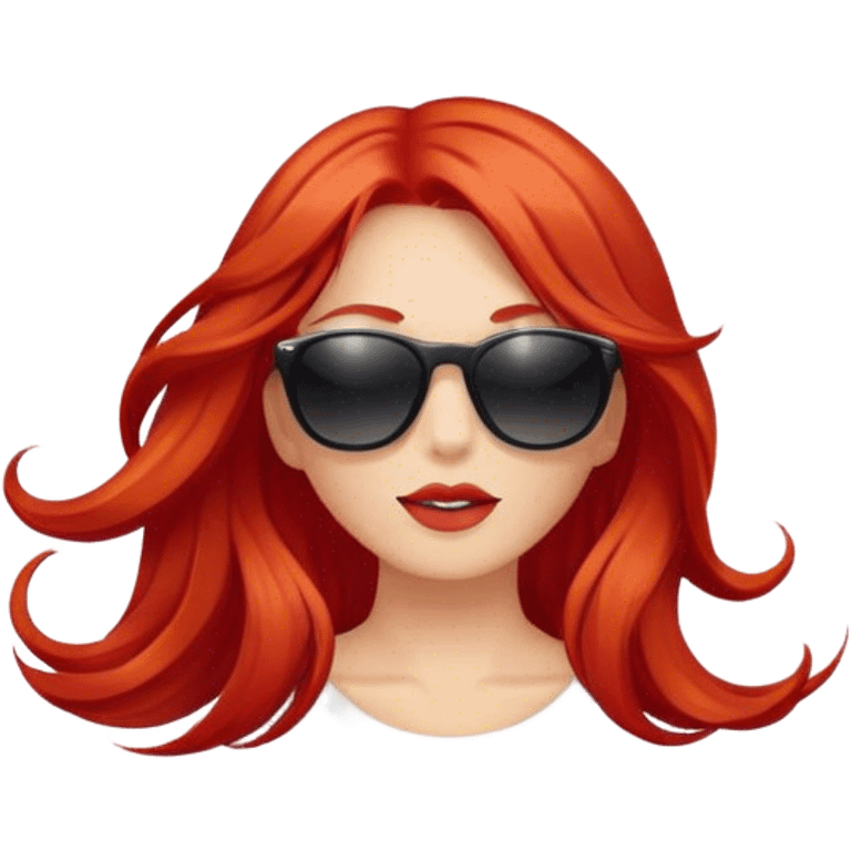 Red hair with sunglasses fancy emoji