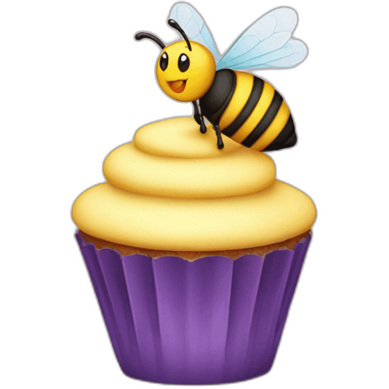 cupcake with bee emoji