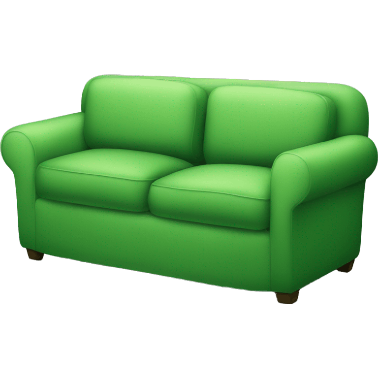 Green sofa with two green pillows on it emoji