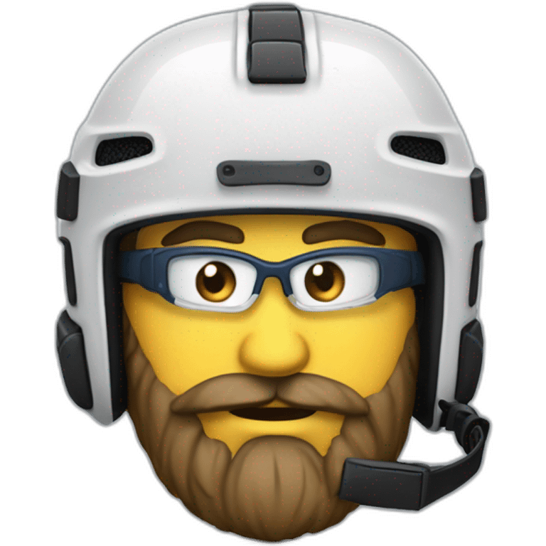 Hockeyeurs barbu avec casque et un pansement sur la joue emoji