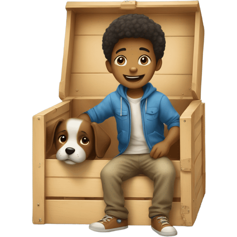 Boy in a dog box emoji