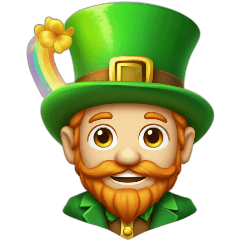 Leprechaun under the rainbow emoji