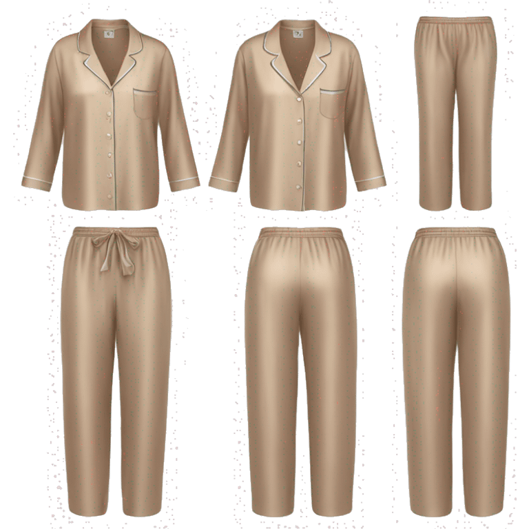 Light brown silk pyjamas set emoji