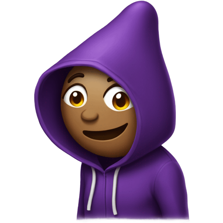 Eggplant wearing a hoody emoji