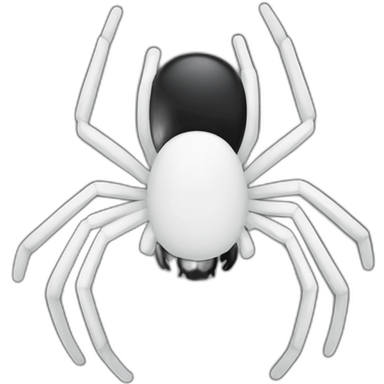 white and black split spider emoji