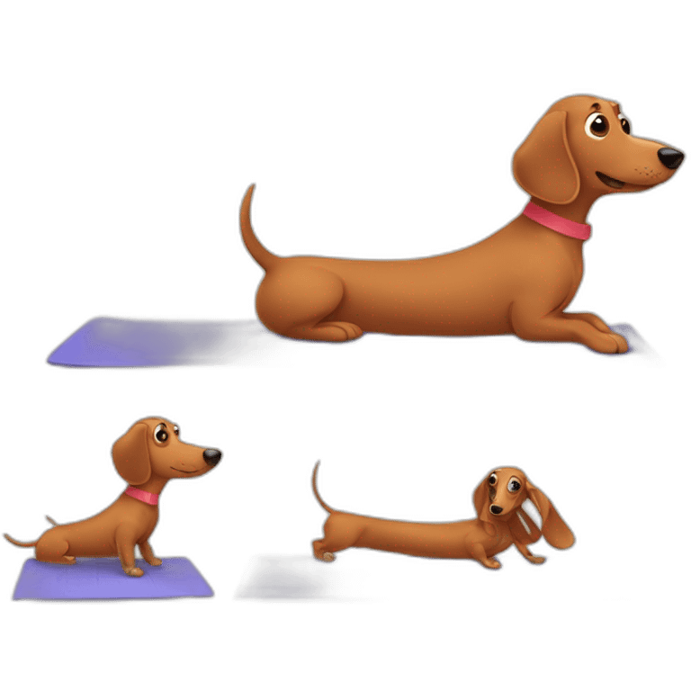 daschunds doing pilates emoji