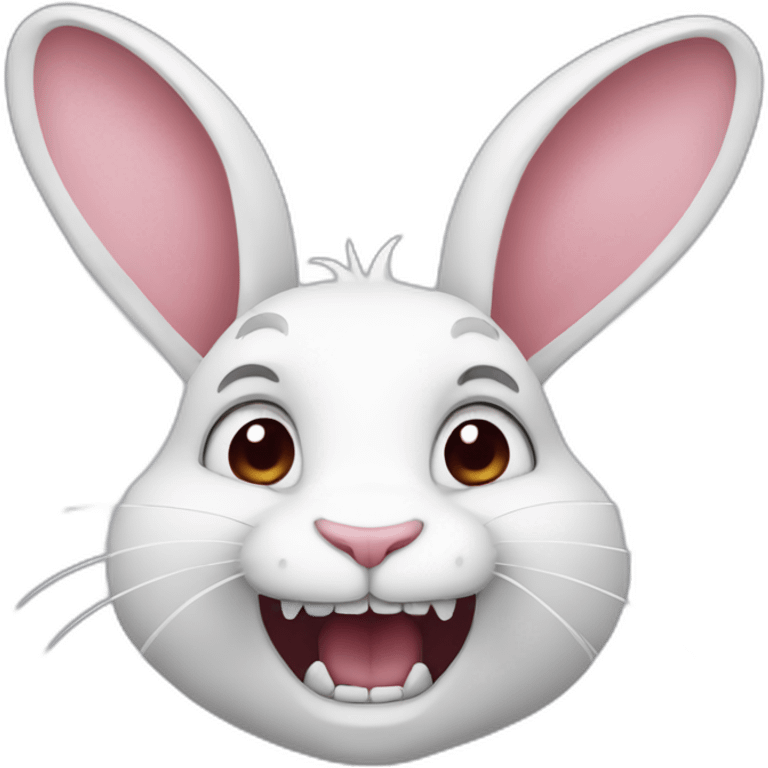 white rabbit with fangs emoji