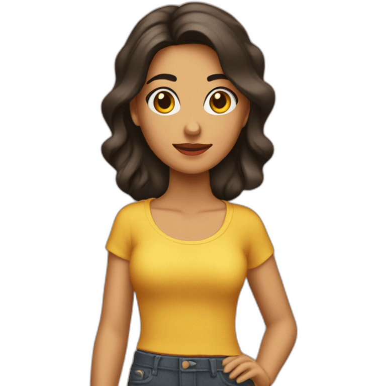 Chica Morena con coleta emoji