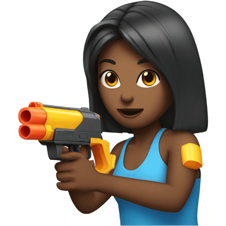 Naomi with a water gun emoji