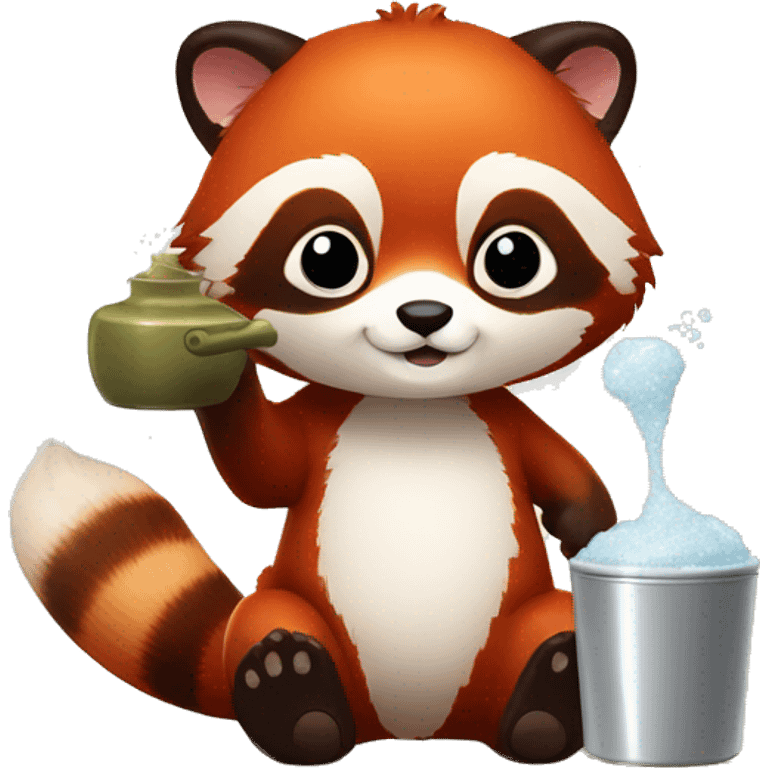 Red panda with salt shaker emoji