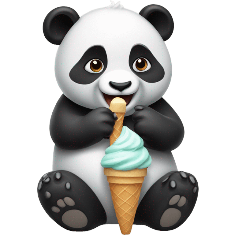 Panda eating ice cream emoji