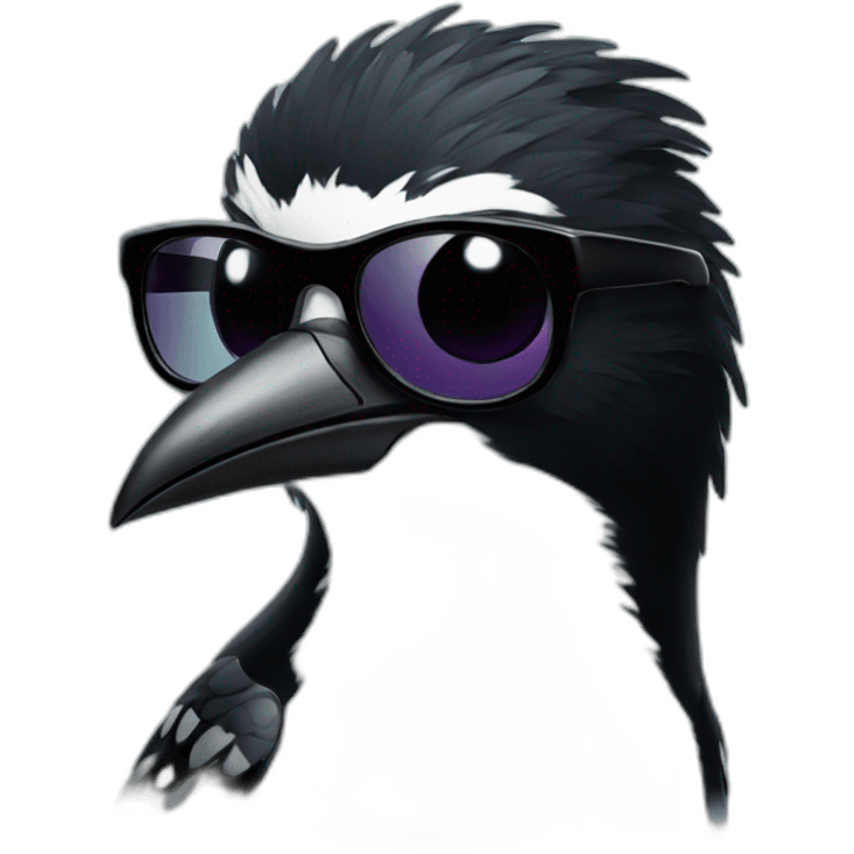 magpie wearing sunglasses emoji