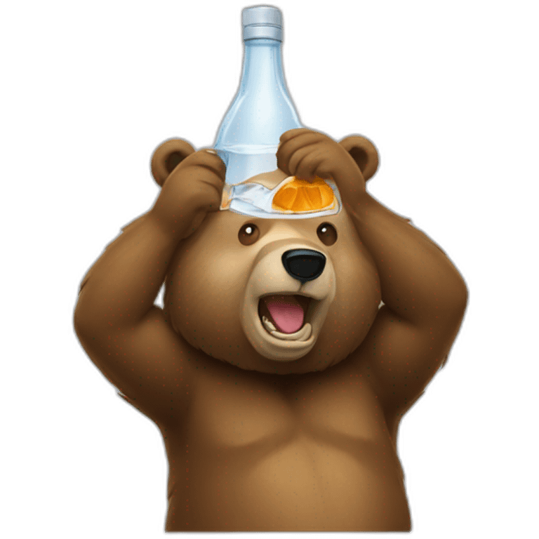 A bears drinking vodka emoji