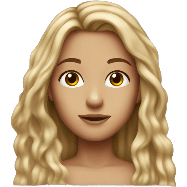 Girl with long dirty blond hair hazel eyes and freckles  emoji