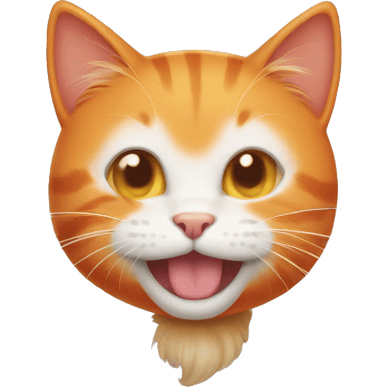 Orange cat winking emoji