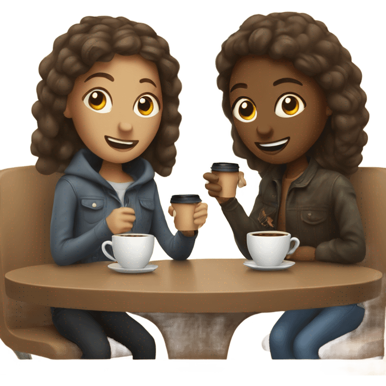 Two friends getting coffee emoji