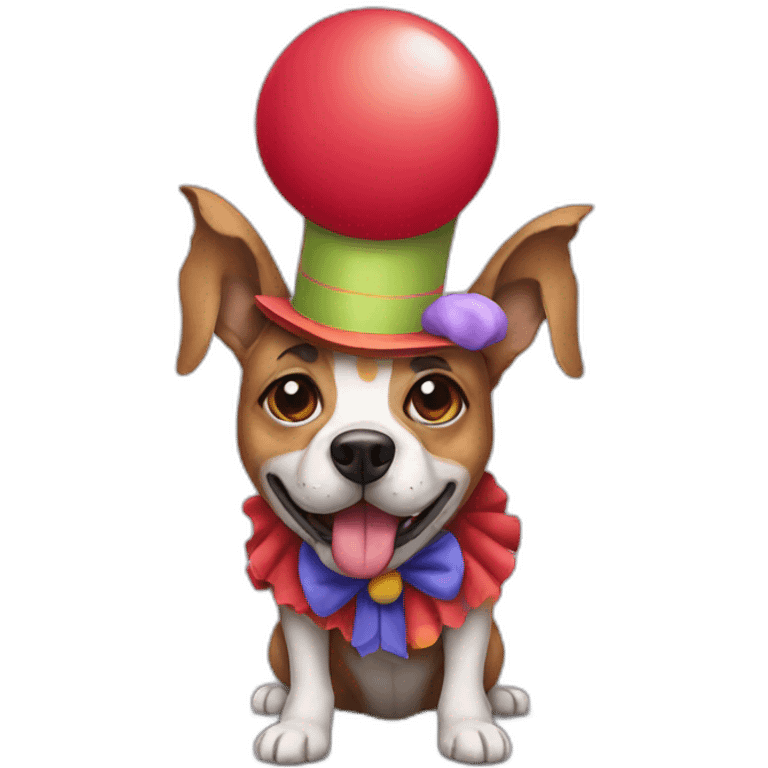 dog dressed as a clown emoji