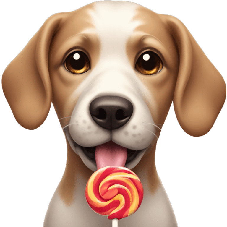 Dog with a lollipop emoji