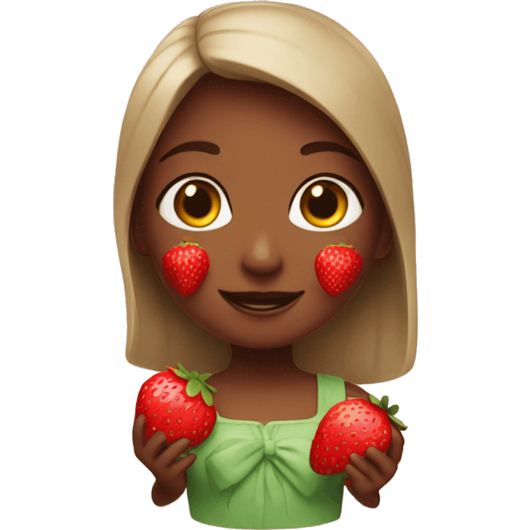 strawberry girl emoji