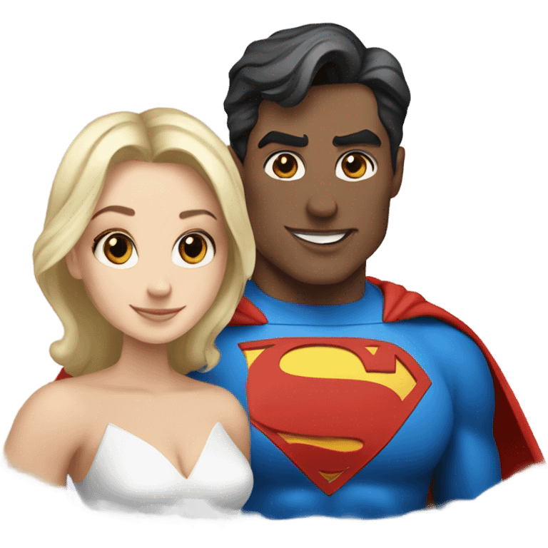 Superman and super woman, white emoji