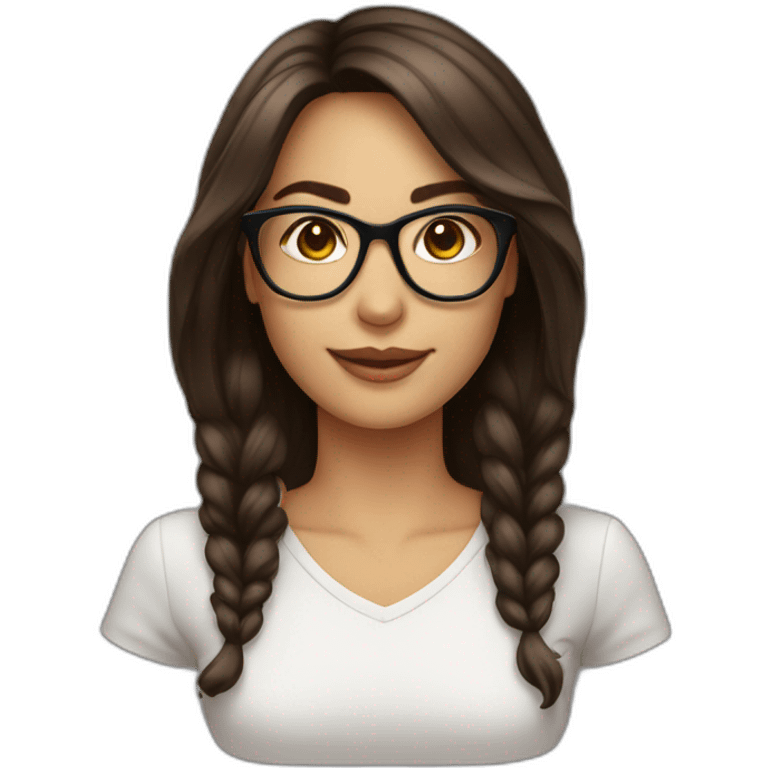 femme brune lunettes transparentes emoji