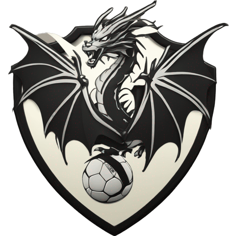 blason de football "Yakuza" avec un dragon noir emoji