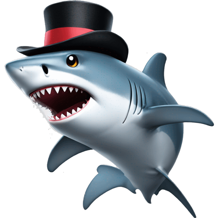 a shark doing the michael jackson pose with a tophat emoji