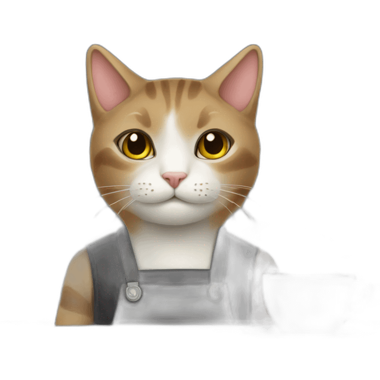 Barista Cat in Coffee Shop emoji