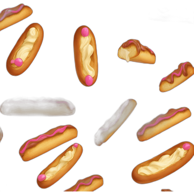 One eclair with pink glaze emoji