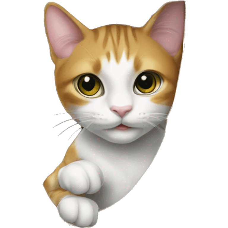 Cat climbing a curtain realistic emoji