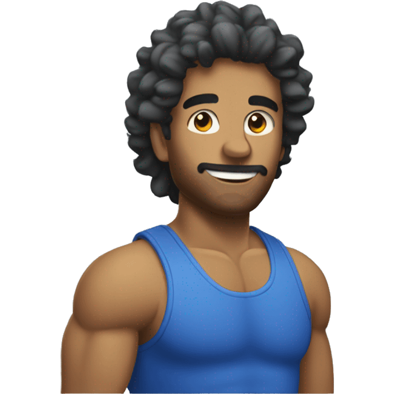 Gas muscler avec les cheveux bleus  emoji