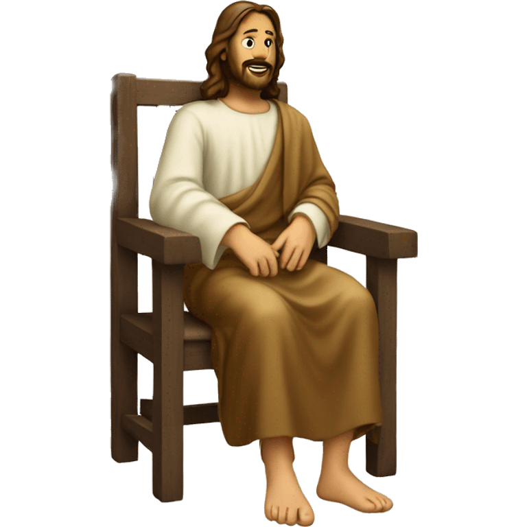 Jesus sitting in a chair  emoji