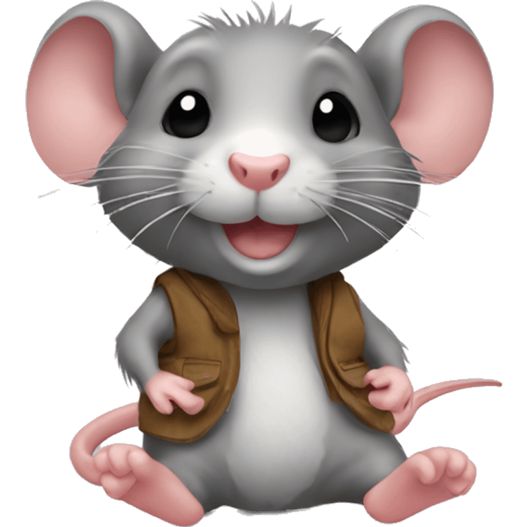 Cute rat with sandals  emoji