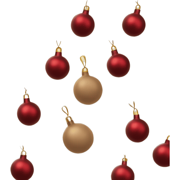 Beige Christmas tree with dark red ornaments emoji