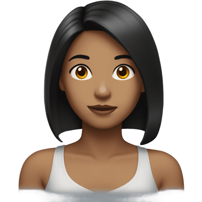 girl with medium black hair  emoji