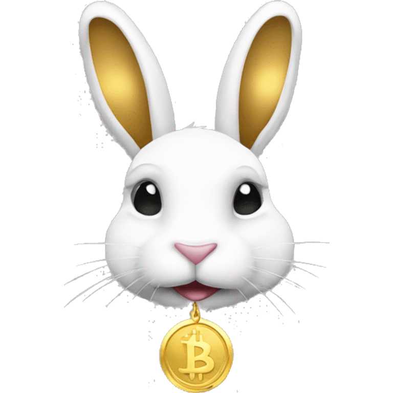 cryptocoin, gold coin, coin white rabbite emoji